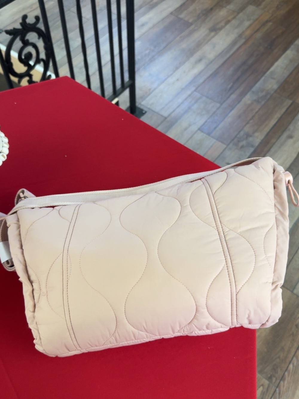 Vera Bradley Quilted Pale Blush Crossbody Cosmetic Bag